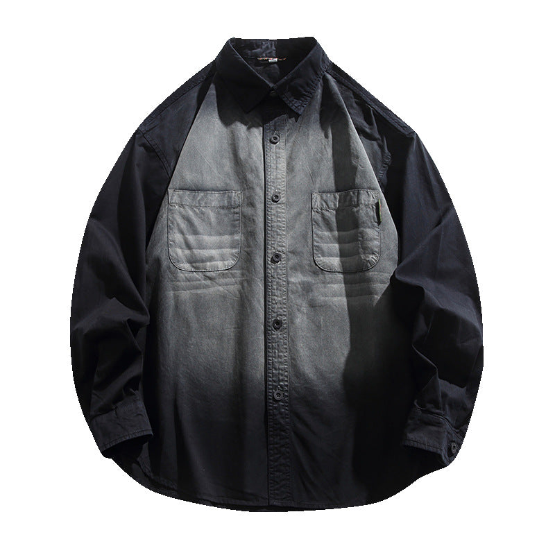 Vintage spray horse chestnut gradient casual shirt