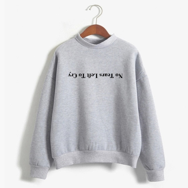 Ariana Grande Sweatshirt No Tears Left To Cry Hoodie Women Print Harajuku God Is A Woman Sweatshirts Pullover Cewneck Warm Tops