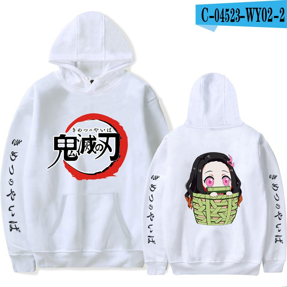 Ghost Blade Japanese anime peripheral men's and women's fashionable casual hoodie with a hat