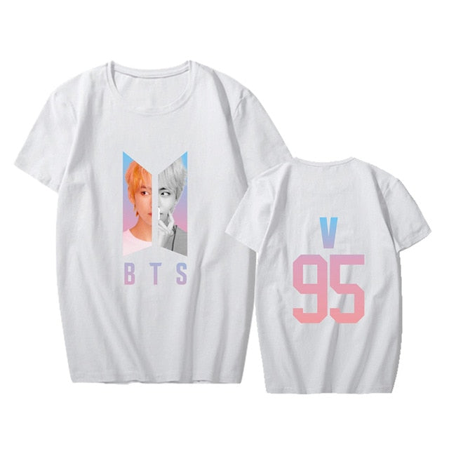 KPOP BTS Bangtan Boys Album Love Yourself Answer Photo RM V SUGA Hip Hop Tshirt K-POP T Shirt Short Sleeve Tops T-shirts