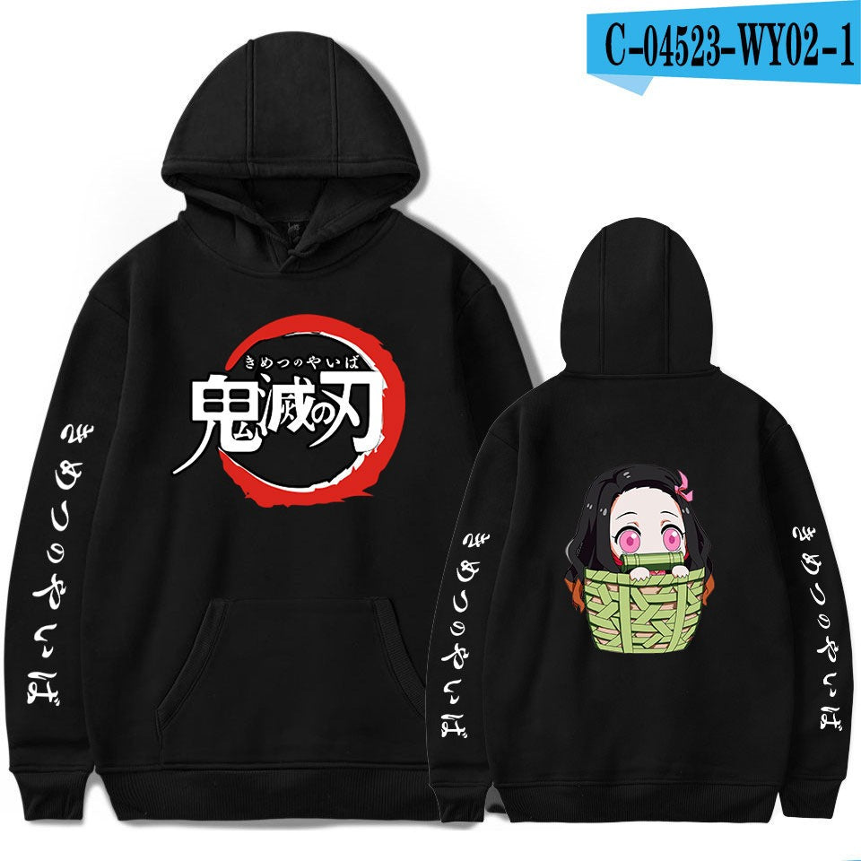 Ghost Blade Japanese anime peripheral men's and women's fashionable casual hoodie with a hat