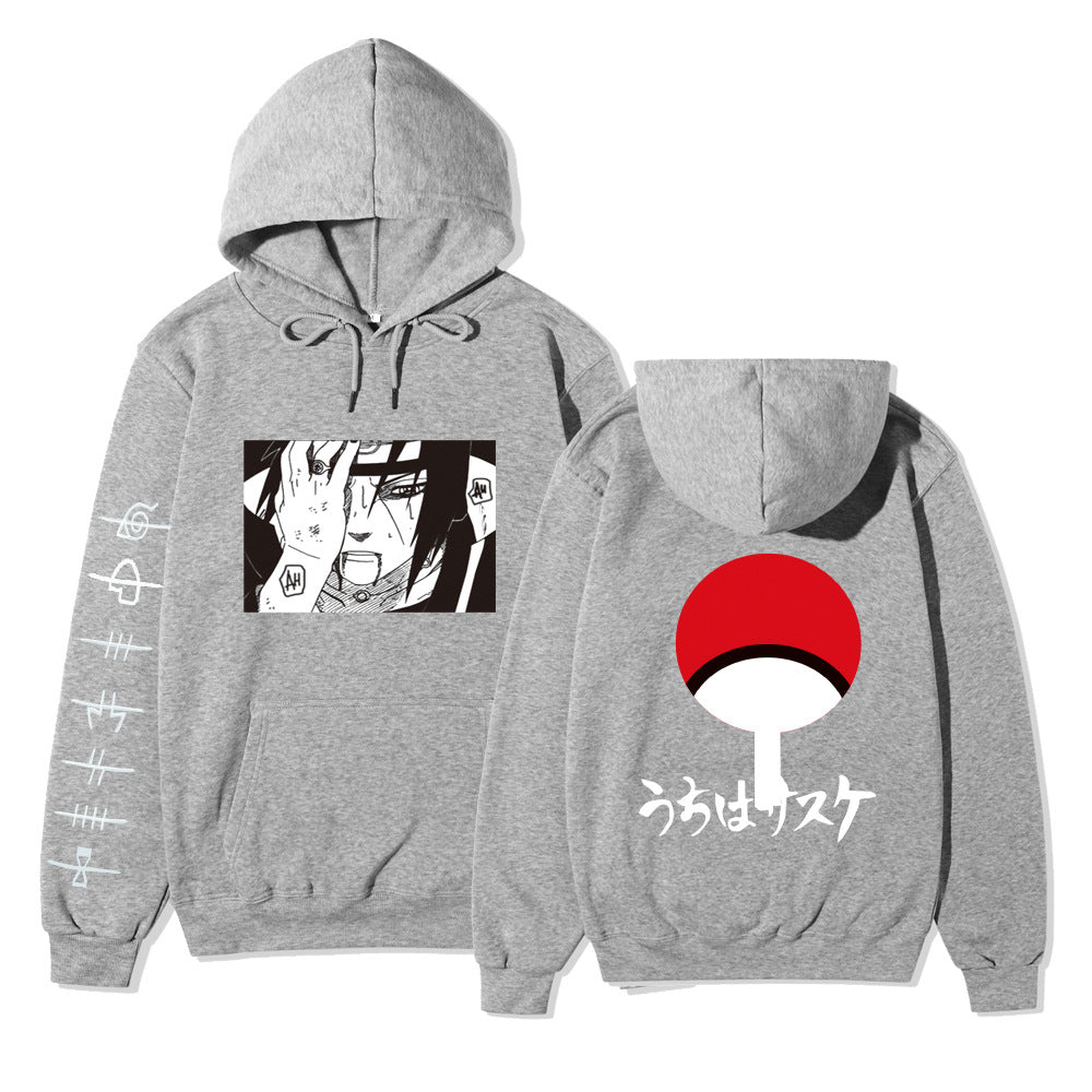 Naruto sweatshirt men's and women's casual hoodie Uchiha Sasuke printed sweatshirt top jacket