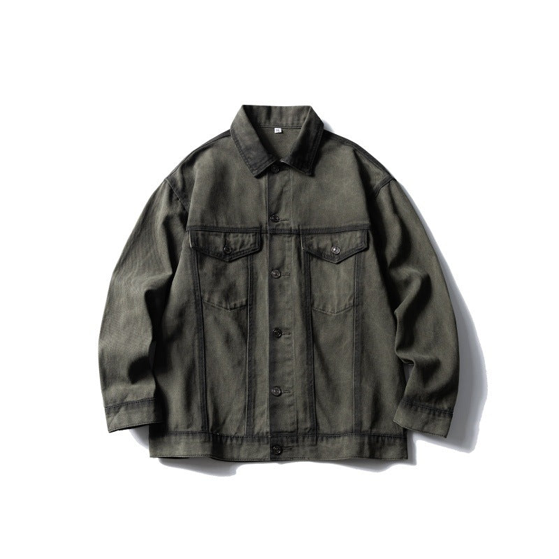 Used spray painted men's loose workwear shirt