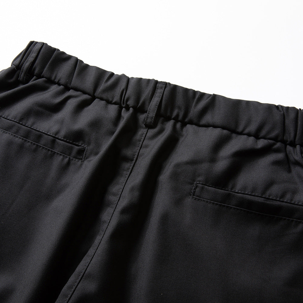 Solid Color Pleated Casual Suit Pants Men's Street Style Long Trousers Loose Fit Sports Pants