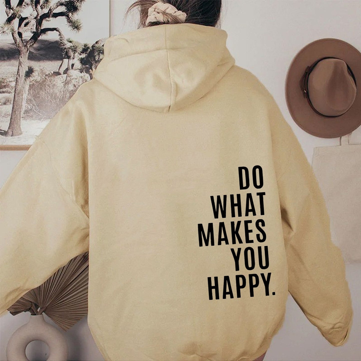 XS ---5XL European size off shoulder sleeves Do What Makes You Happy sweatshirt hoodie