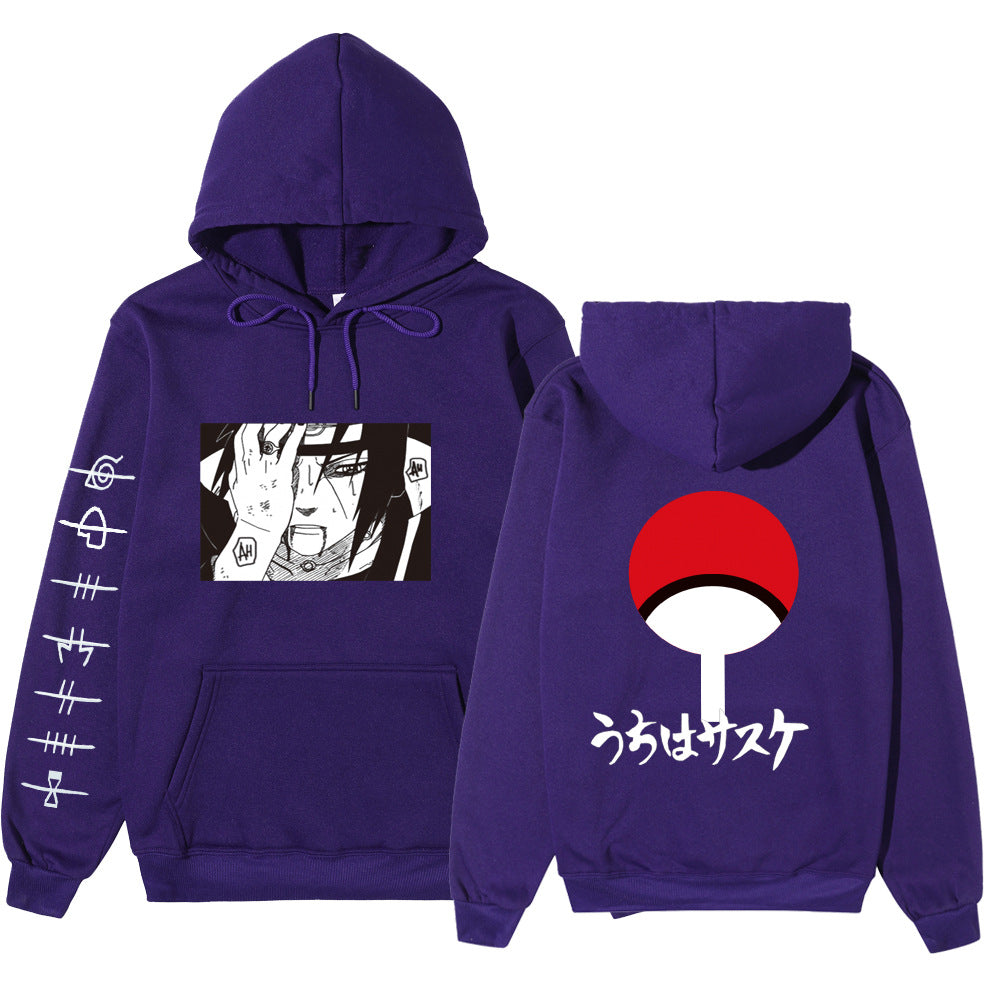 Naruto sweatshirt men's and women's casual hoodie Uchiha Sasuke printed sweatshirt top jacket