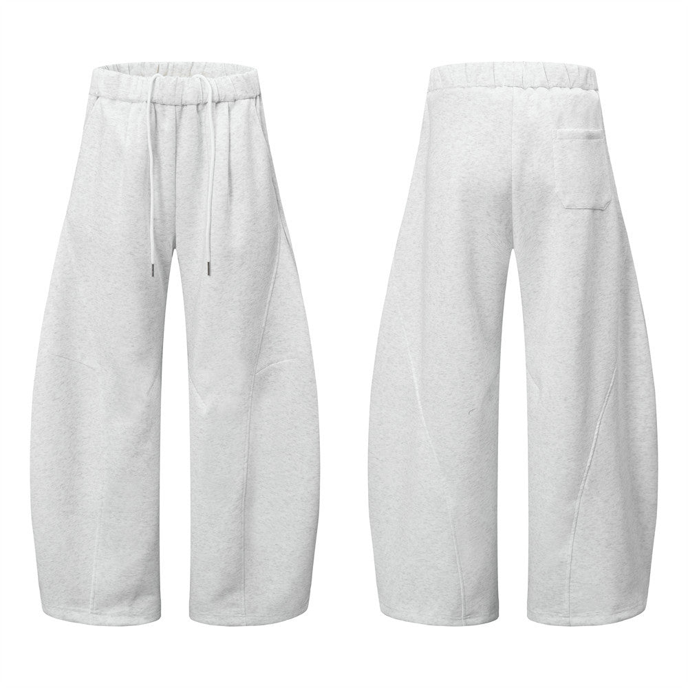 Loose Wide-Leg Scissors Pants Men's Long Pants American Design Spliced Solid Color Versatile Casual Sweatpants