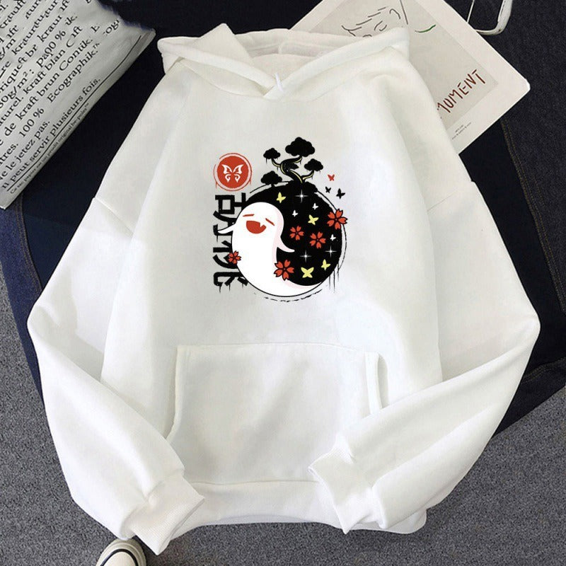 Women's cartoon pullover Hu Tao Anime Unisex Graphic printed hoodie
