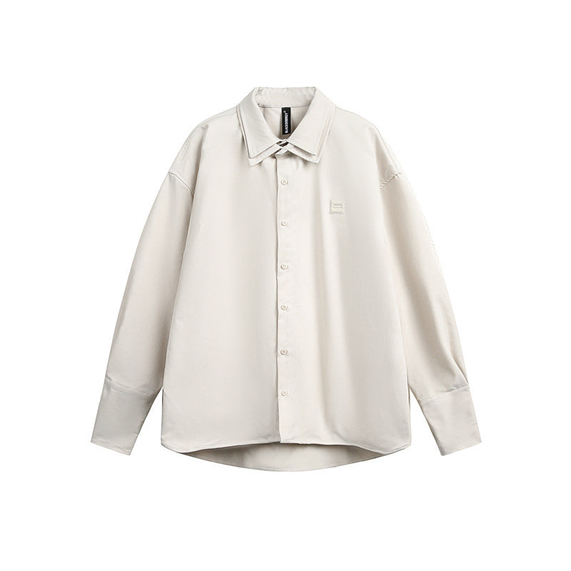 Loose heavy industry fake two long sleeved shirts