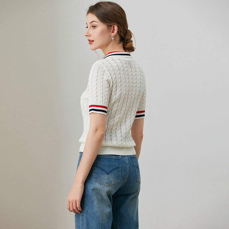 Short sleeved T-shirt top for women's clothing