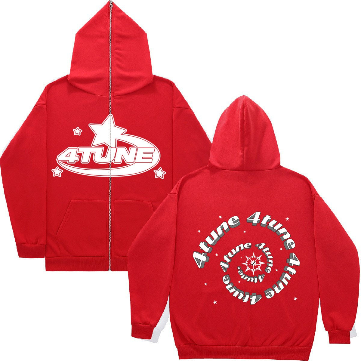 Full face zippered plush hoodie with a hat, American retro Y2K hoodie, men's casual jacket, men's