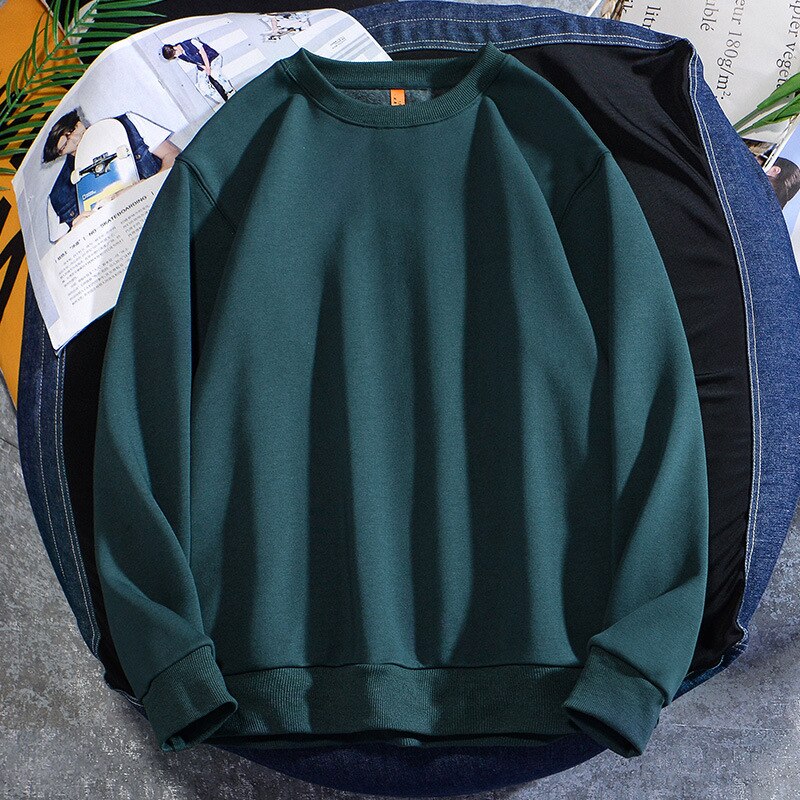 Spring Autumn New Mens Hoodie Casual Cotton Fleece Long Sleeve Men Sweatshirt Round Neck Multicolor Fashion Loose Tops 5XL