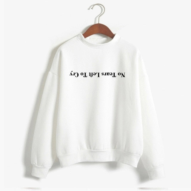 Ariana Grande Sweatshirt No Tears Left To Cry Hoodie Women Print Harajuku God Is A Woman Sweatshirts Pullover Cewneck Warm Tops