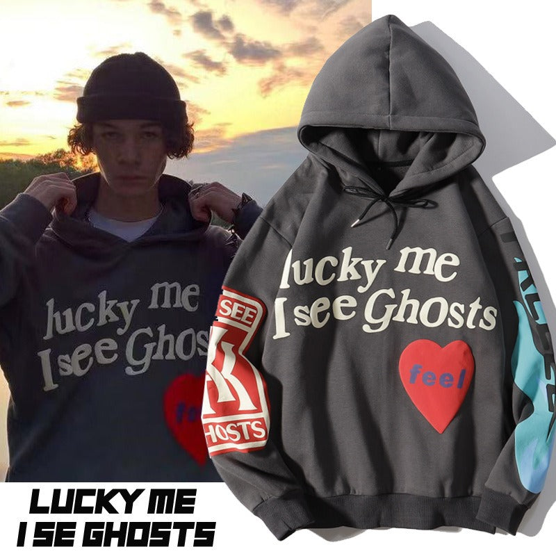 Kanye Foaming Love Letter Graffiti Print Hoodie Sweater for Men and Women Couples Plush Coat