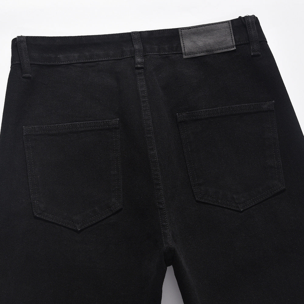 Wide Leg Jeans Men Loose Casual Ins Street American Hip Hop Simple Solid Color Flare Wide Leg Long Pants