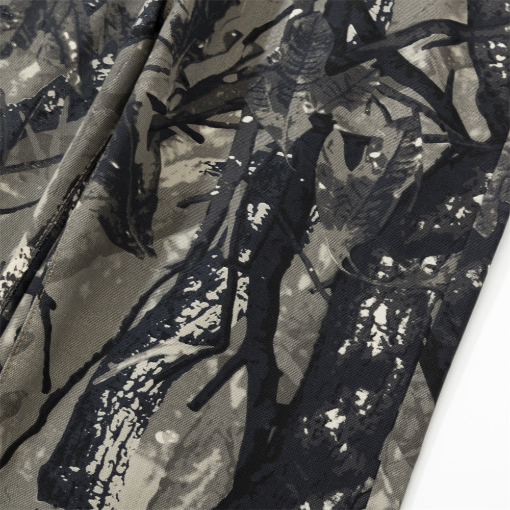 Digital Print Tree Camouflage Straight Leg Long Pants Men's Work Pants Hip Hop Trendy Sports Loose Outdoor Camouflage Trousers