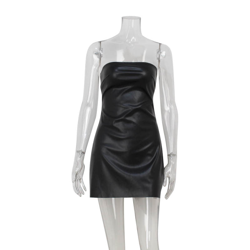 Sexy strapless waist cinching slimming versatile short dress