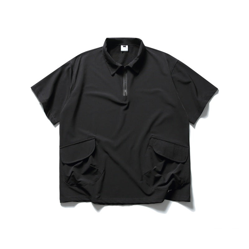 Polo shirt men's loose collar short sleeved shirt