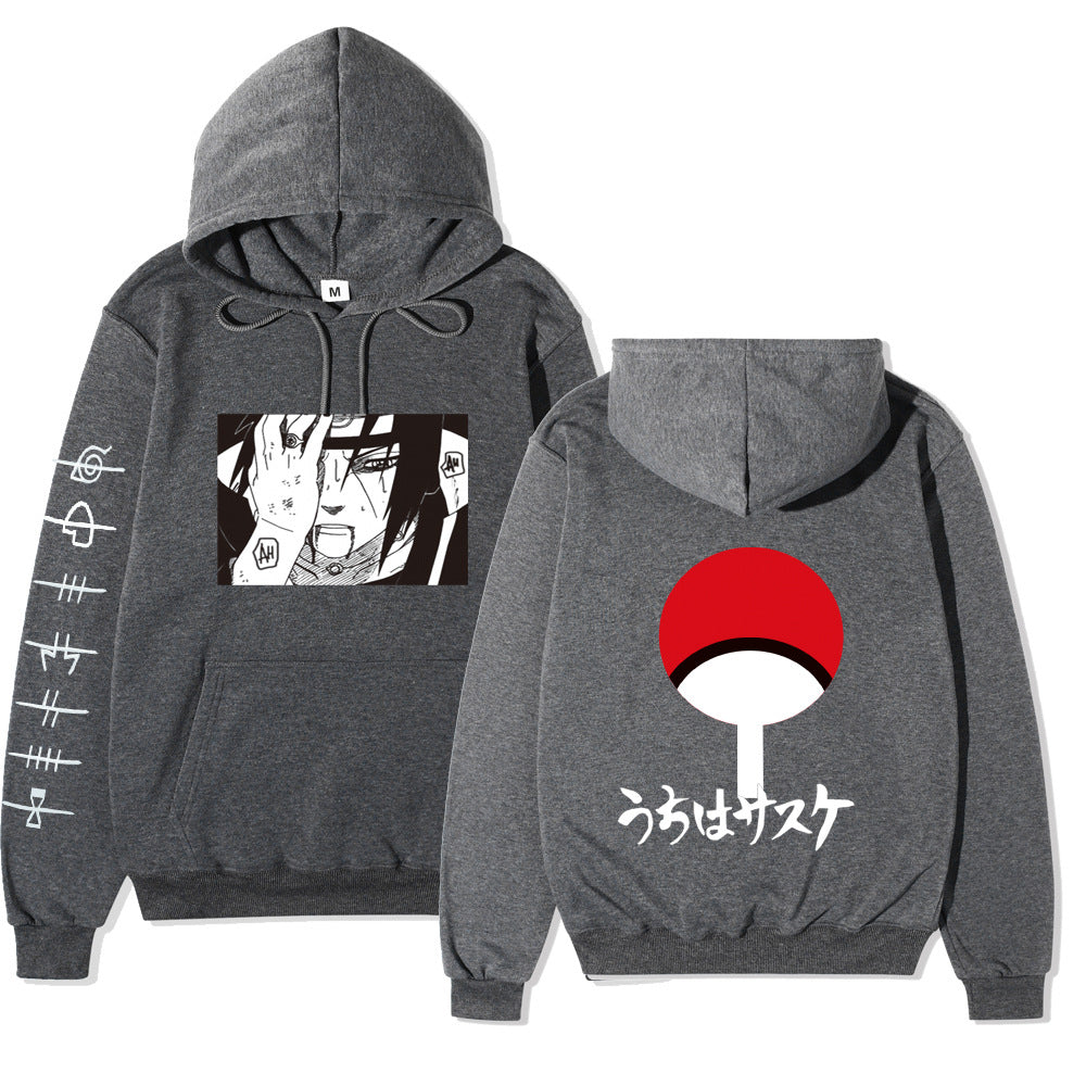 Naruto sweatshirt men's and women's casual hoodie Uchiha Sasuke printed sweatshirt top jacket