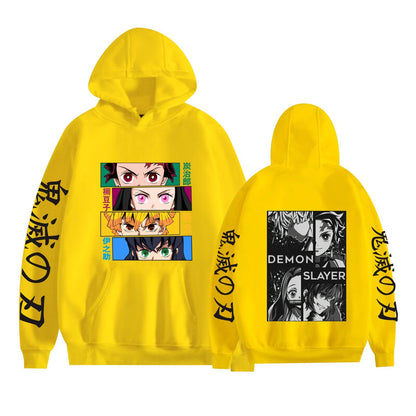 Ghost Annihilation Blade Apricot Shoulang Plus Velvet Large Couple Hoodie with Hat Sweater