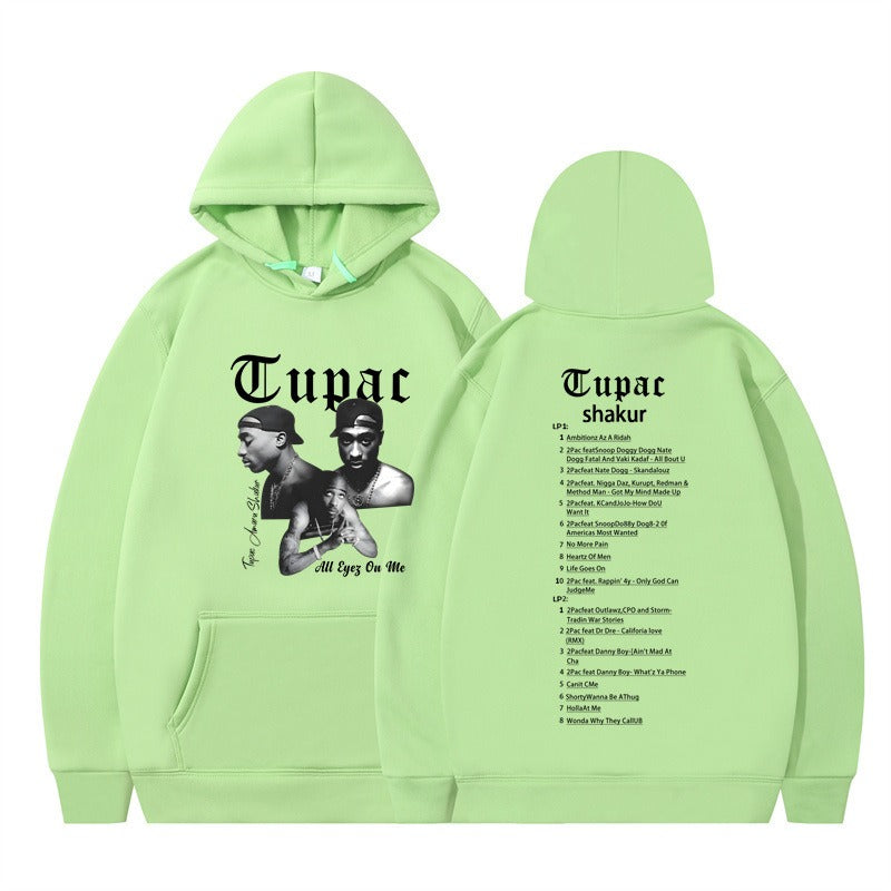 Rap singer Tupac 2pac hip-hop hoodie men's fashion hoodie sweatshirt