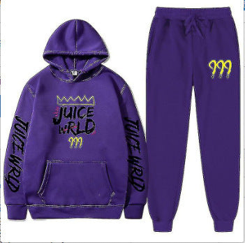 New rapper hoodie set, loose fitting men's and women's hooded hoodie+sweatpants