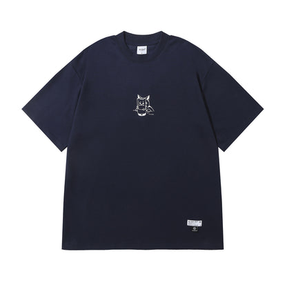 Simple and loose T-shirt for men and women with short sleeves