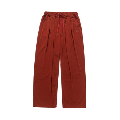 Solid color embroidery quick drying loose straight leg wide leg pants for men