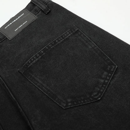 American High Street Vibe Flared Denim Pants Men's Punk Washed Vintage Simple Basic Casual Wide Leg Trousers