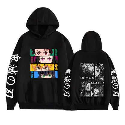 Ghost Annihilation Blade Apricot Shoulang Plus Velvet Large Couple Hoodie with Hat Sweater