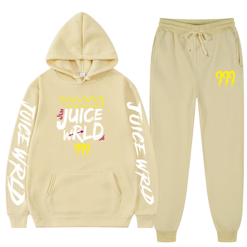New rapper hoodie set, loose fitting men's and women's hooded hoodie+sweatpants