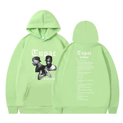 Rap singer Tupac 2pac hip-hop hoodie men's fashion hoodie sweatshirt
