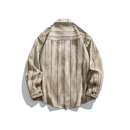 Buckled long sleeved striped shirt for men and women
