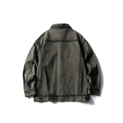 Used spray painted men's loose workwear shirt