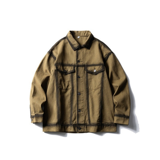 Used spray painted men's loose workwear shirt