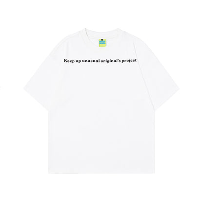 Alphabet Print Short Sleeve T-Shirt Men's Simple Casual   Trendy Versatile Pure Cotton Round Neck Half Sleeve Top