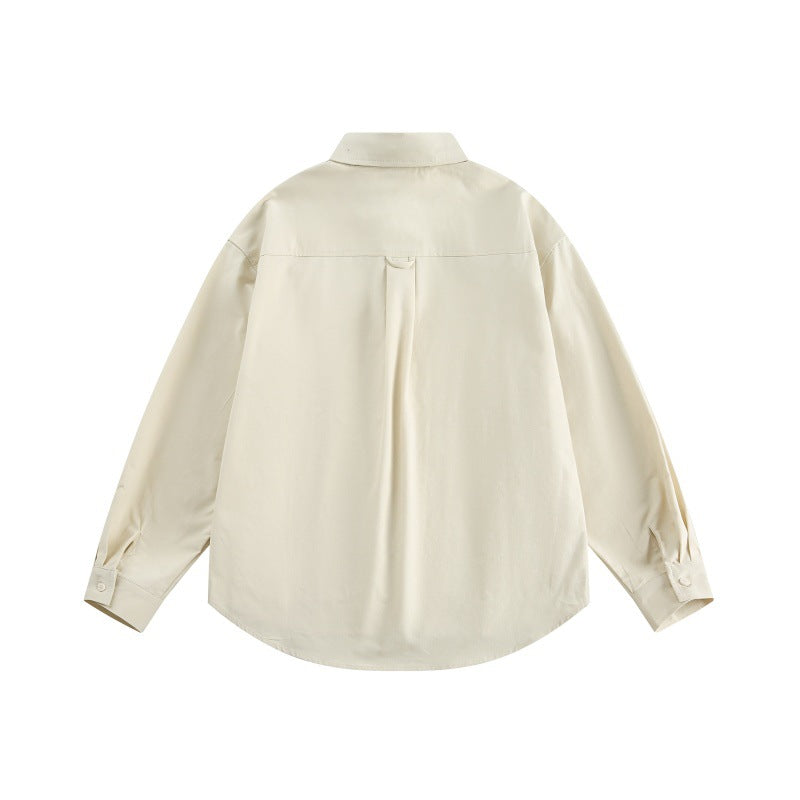 Multi pocket long sleeved men's loose shirt with workwear