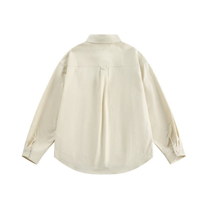 Multi pocket long sleeved men's loose shirt with workwear