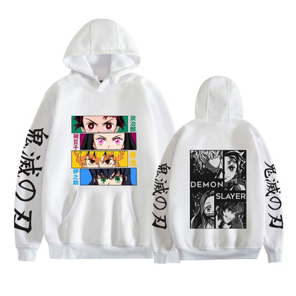 Ghost Annihilation Blade Apricot Shoulang Plus Velvet Large Couple Hoodie with Hat Sweater