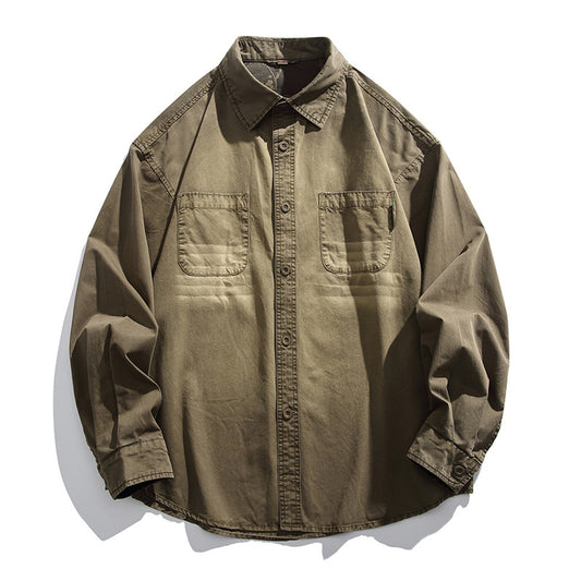 Vintage spray horse chestnut gradient casual shirt