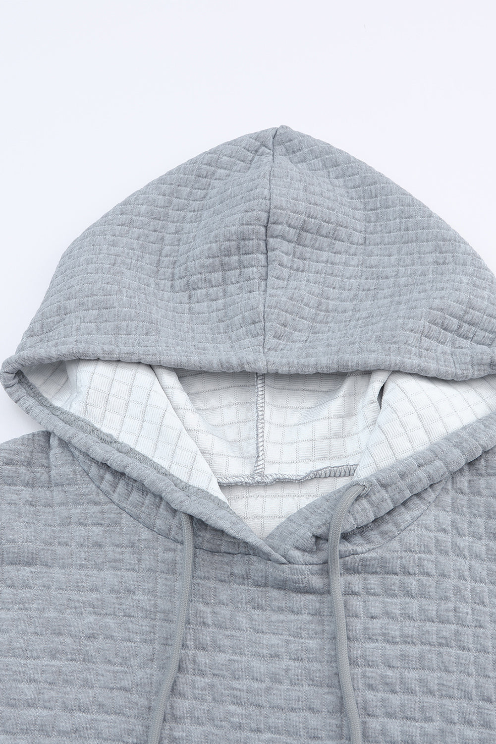 Fiery Red Quilted Kangaroo Pocket Drawstring Hoodie