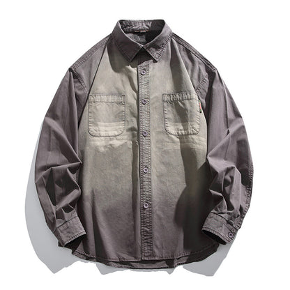 Vintage spray horse chestnut gradient casual shirt