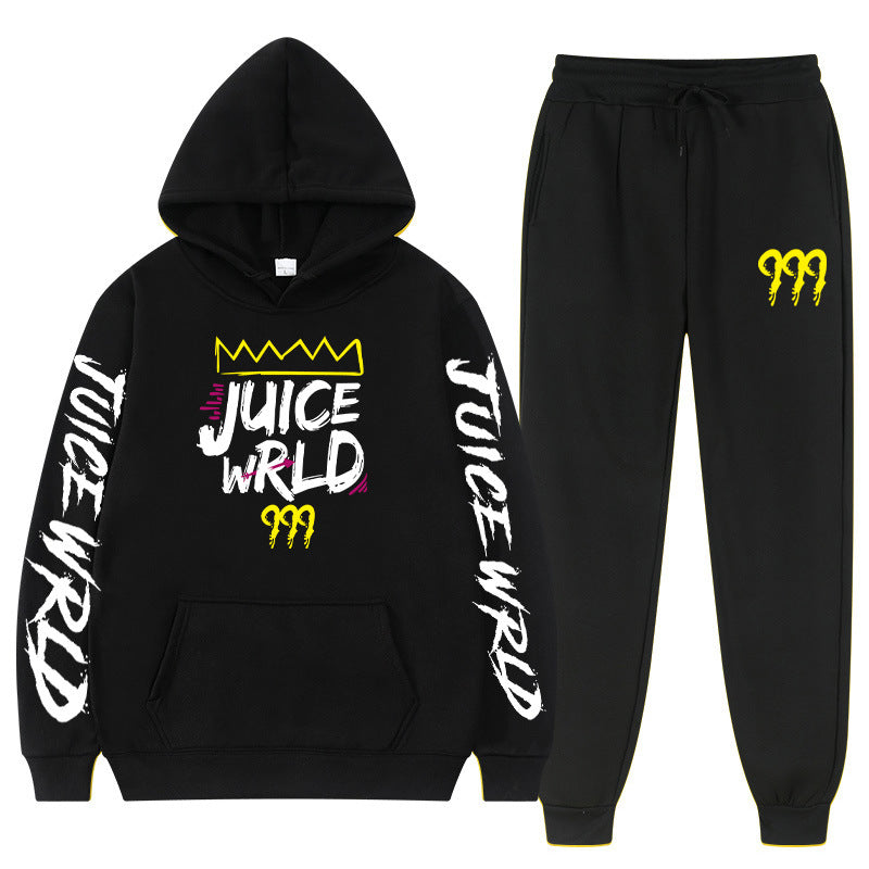 New rapper hoodie set, loose fitting men's and women's hooded hoodie+sweatpants