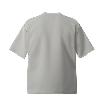Simple Embroidered Letter Short Sleeve T-Shirt Loose Round Neck Men's INS Trendy American Design Split Half Sleeve Tee