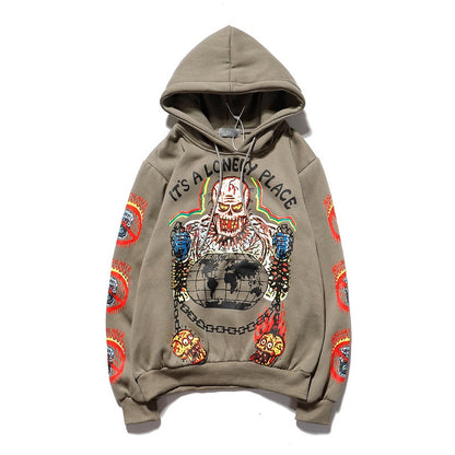 Kanye Foaming Love Letter Graffiti Print Hoodie Sweater for Men and Women Couples Plush Coat