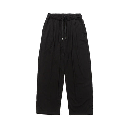 Solid color embroidery quick drying loose straight leg wide leg pants for men
