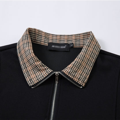Summer Men's Polo Shirt INS Trendy Versatile Sports Casual Stand Collar Half Zipper Flip Collar Short Sleeve T-Shirt