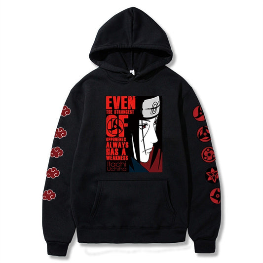 Naruto Itachi Writings Wheel Eye Anime Splice Plush Hoodie Cross border Hoodie Anime Hoodie