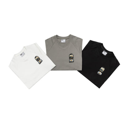 Embroidered short sleeved men's and women's loose half sleeved T-shirt with adhesive fabric