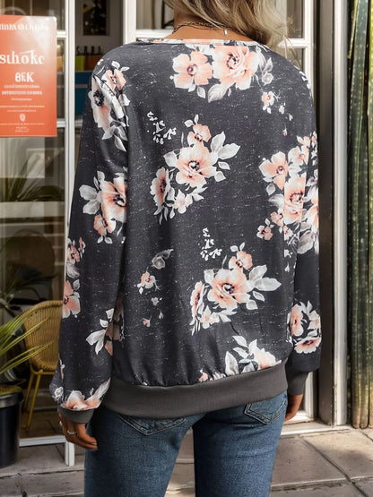 Women's pullover V-neck base sweater with printed hoodie for women